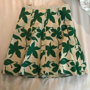 Banana republic green flower pattern linen skirt